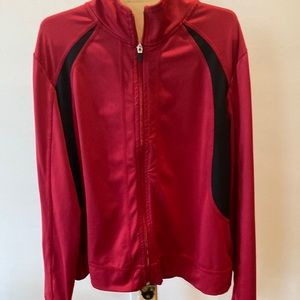 Vintage Athletic zip up jacket Red & Black SB Performance Large
